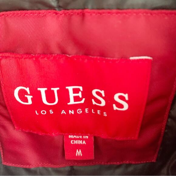 GUESS Red Black Varsity Bomber Jacket - Picture 5 of 9